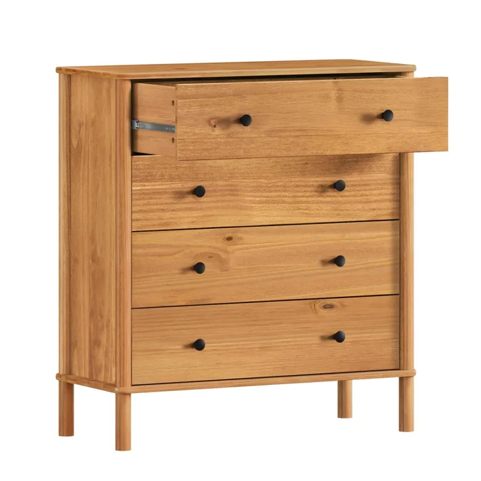 Comoda 4 Cajones Madera Natural-beige Curazao en Madera natural - Cómodas, Uruguay | Divino, vista 4