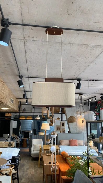 Lampara de Techo Eliptico Apollo – Nogal en Beige - Lámparas colgantes, Uruguay | Berna home, vista 2