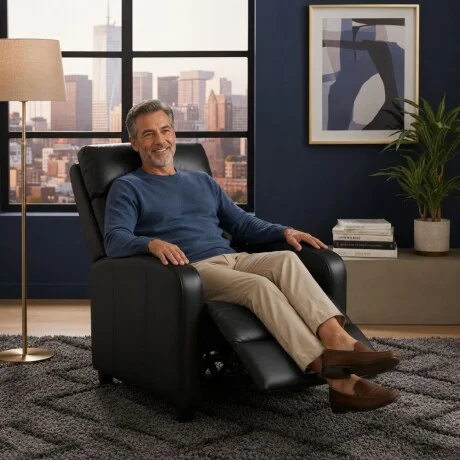 Sillon reclinable 1 cuerpo - Negro en Negro, Uruguay | La Cueva Muebles, vista 9
