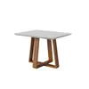 Mesa de Comedor Wood - 120 x90 con Vidrio - Off White y Natural en Blanco - Mesas de comedor, Uruguay | NYR, vista 1 de 3