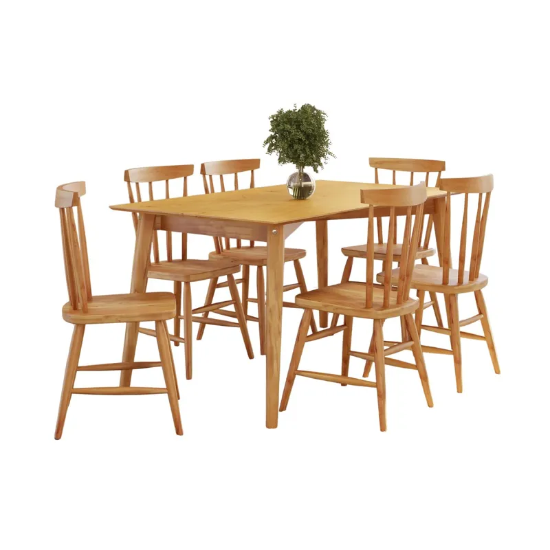 Juego de comedor 6 Sillas - Udine - Ebano en Negro - Mesas de comedor, Uruguay | Rústico Hogar