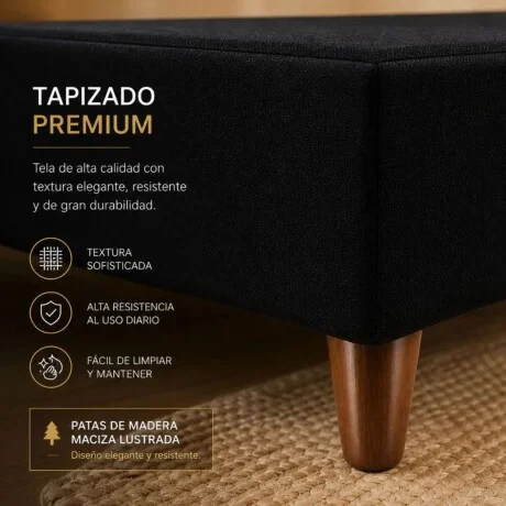 Cama SmartBox HAMPTONS King 180x200 cm - Negro en Negro - Dormitorio, Uruguay | La Cueva Muebles, vista 13