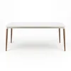 Mesa de comedor Abbey - Con Vidrio - 184 - Off White y Natural en Blanco - Mesas de comedor, Uruguay | NYR, vista 3 de 4