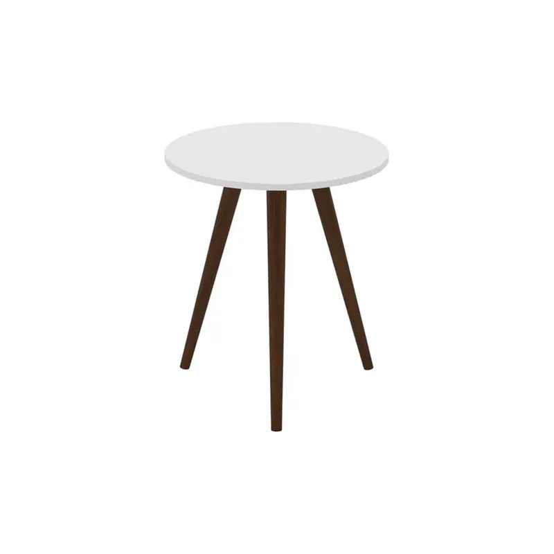 Mesa De Living Lateral Redonda Patas Altas 100% Mdp en BLANCO / NEGRO - Mesas de arrimo, Uruguay | Muebles Express