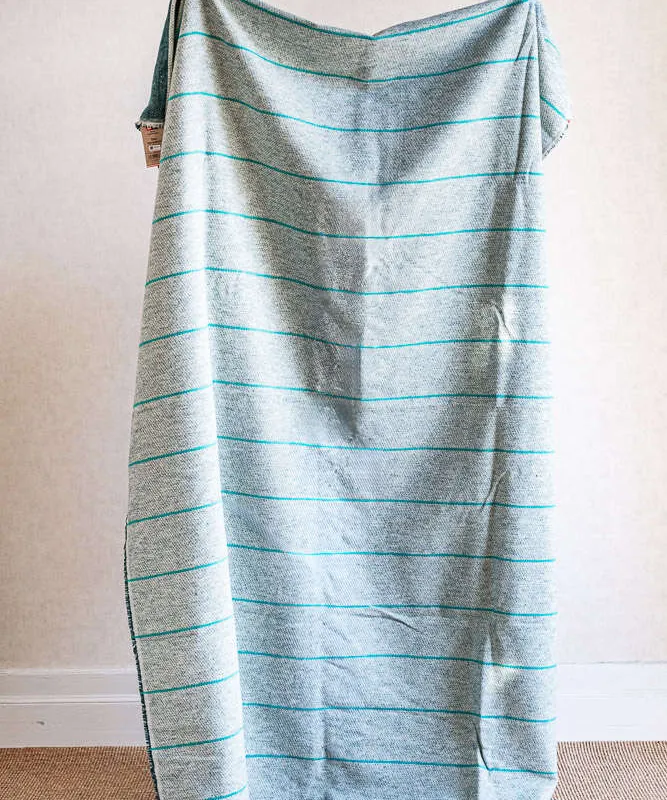 MANTA AUSTRIACA BLUE DENIM - ORANGE STRIPES - 2.00 X 1.40 MTS en Multicolor - Textiles, Uruguay | La Iberica