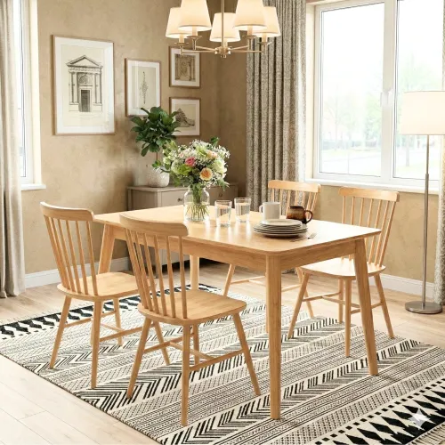 Mesa de comedor - Madera maciza 120 cm Oslo - Línea Serena en Madera natural - Mesas de comedor, Uruguay | Ecowood