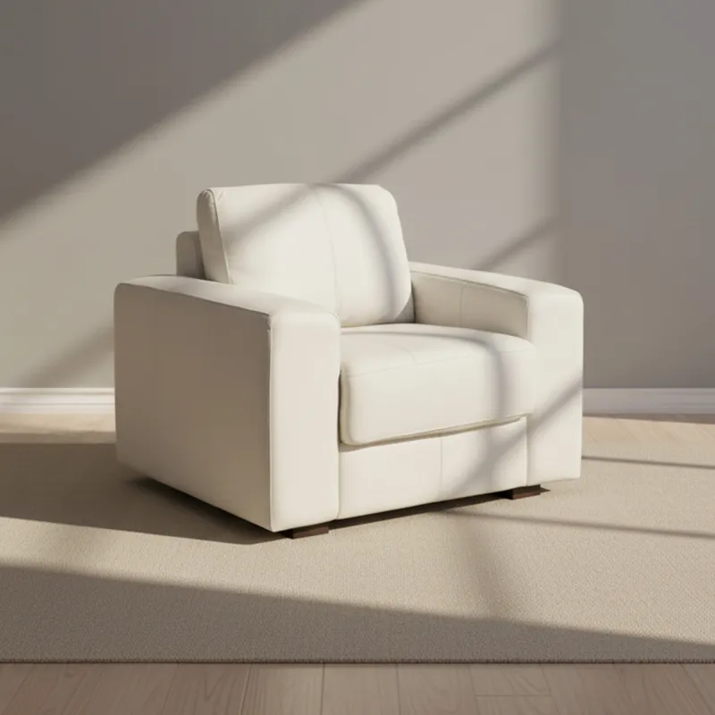 Butaca 1 Cuerpo Cuero-100-natural Natural-beige Texas Crema en Beige - Sillones y sofás, Uruguay | Divino