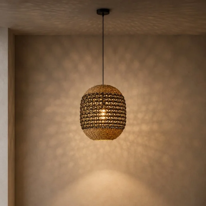 Lámpara De Techo Tripoli 42x47 Cm en Madera natural - Lámparas de mesa, Uruguay | Aihaus