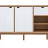 Aparador 2P/1C y nicho Mel/Gris Linea Nordica en Madera Maciza en Gris - Comedor, Uruguay | Que Sal Muebleria, vista 1 de 16