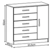 Comodas Cajoneras 5 Puerta 1 Cajon Dormitorio demo 15D - Cómodas, Uruguay | Muebles Express, vista 5 de 6