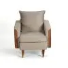 Butaca Poltrona 1 Cuerpo Alta Con Patas Capitoneada en BEIGE/MARRON - Butacas, banquetas y puffs, Uruguay | Soy Hogar, vista 5 de 18