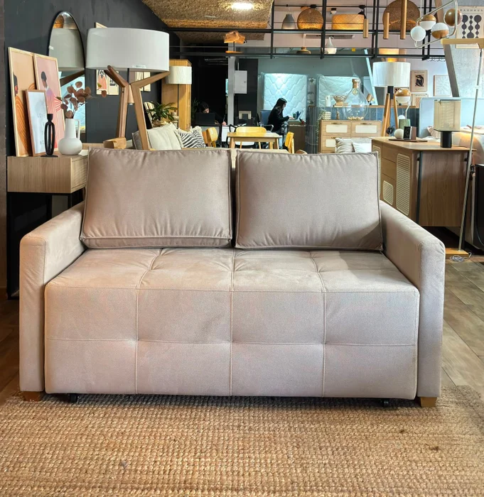 Sofá Cama Torres – Beige Oscuro Easy Clean en Madera natural - Sillones y sofás, Uruguay | Berna Home, vista 5