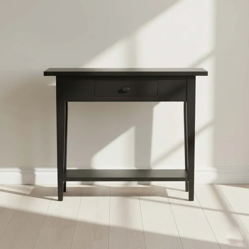 Consola Mdf-y-madera Negro Retro en Negro - Mesas de living, Uruguay | Divino