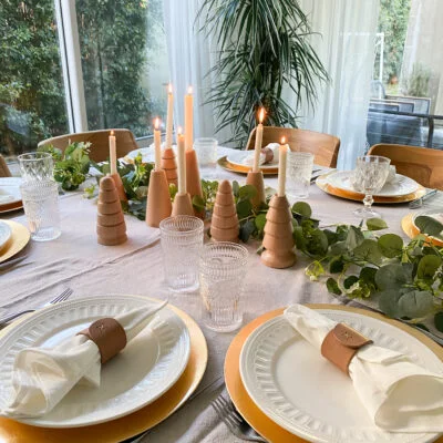 Set candelabros cono x 3 en Madera natural - Velas y Portavelas, Uruguay | Dreams On Time, vista 2