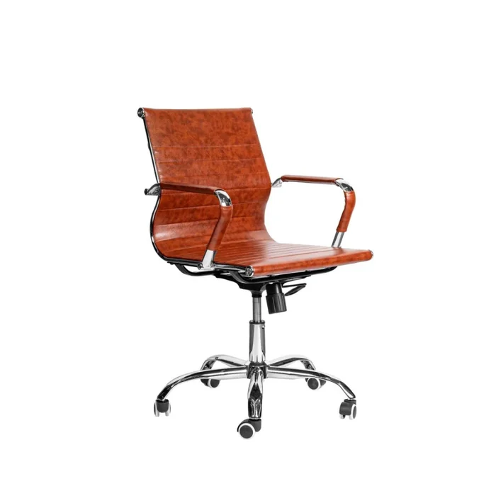Silla De Escritorio Simil-cuero Marron D-101 en Marrón - Escritorios y sillas de escritorio, Uruguay | Divino, vista 2