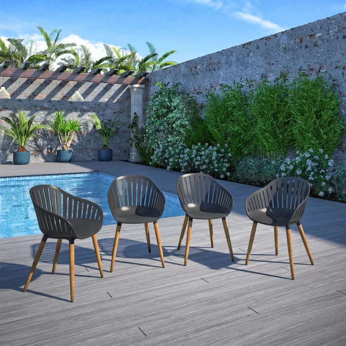 Silla de exterior - Santorini en Negro - Sillas, Uruguay | Ecowood, vista 3