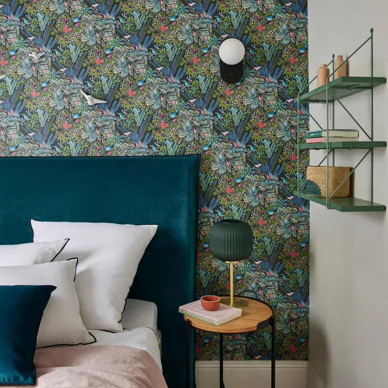 Respaldo tapizado con vivos pestaña en Azul - Dormitorio, Uruguay | Pieza Clave