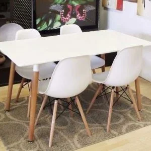 Mesa Eames Rectangular 1,20 Tapa Blanca en Blanco - Mesas de comedor, Uruguay | Soy Hogar, vista 3