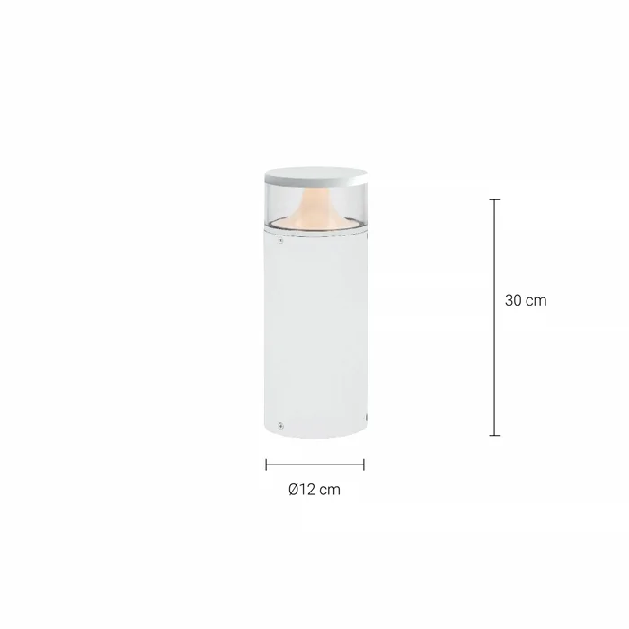 Luminaria Bolardo Exterior 9W Kane 30cm Blanco en Blanco - Lámparas de pie, Uruguay | Unilux, vista 3