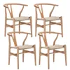 Promo 4 Sillas Wishbone en Madera natural - Sillas, Uruguay | La Cueva Muebles, vista 1 de 8