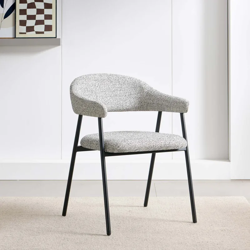 Silla De Comedor Metal-y-tela Gris Camelia en Gris - Sillas, Uruguay | Divino