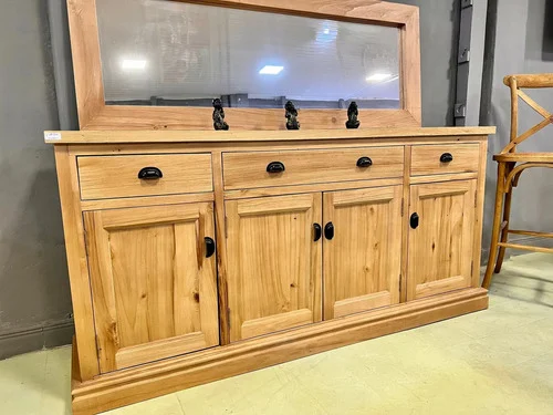Aparador Bargueño Madera Maciza Arenado 180x90x38 - Ozark A Eleccion en Madera natural - Aparadores y recibidores, Uruguay | Ozark Home, vista 3