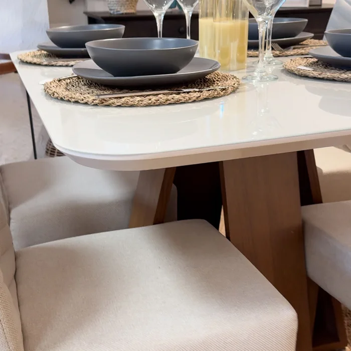 Mesa de Comedor Rectangular - Línea París - Blanco en Blanco - Mesas de comedor, Uruguay | Ecowood, vista 7