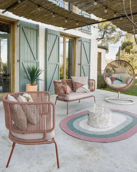 Alfombra exterior Dalila de PET verde 160 x 230 cm en Multicolor - Alfombras, Uruguay | Kavehome, vista 2