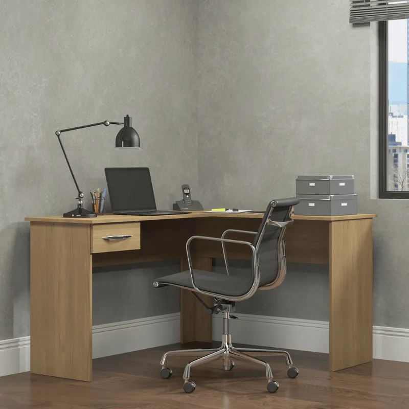 Producto: Escritorio esquinero en L 168 de AMARELO en Madera natural - Escritorios y sillas de escritorio, Uruguay | Amarelo