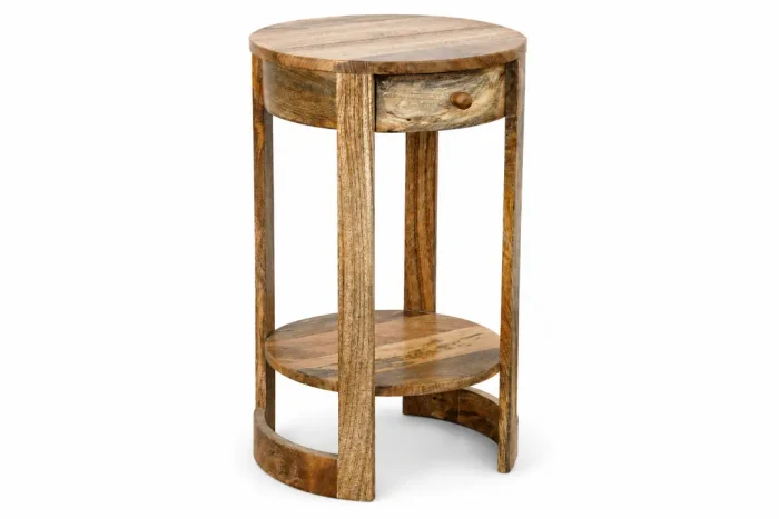 M189 Mesa Auxiliar 40x40x68 en Madera natural - Mesas de living, Uruguay | Victoriana
