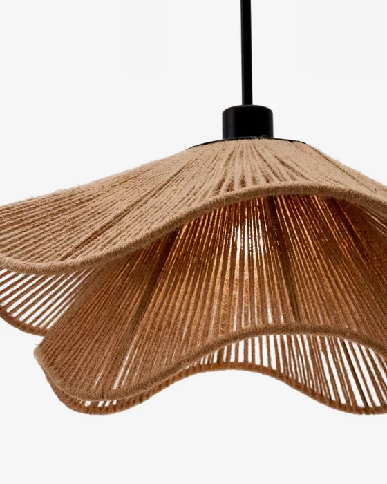 Pantalla para lámpara de techo Pontos de yute con acabado natural Ø 50 cm en Marrón - Lámparas colgantes, Uruguay | Kavehome, vista 3