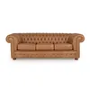Sofá Chesterfield Novo - Cuero Advanced - 3 cuerpos - Mostarda en Beige - Sillones y sofás, Uruguay | NYR, vista 2 de 6