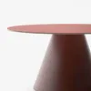 Mesa de centro Wilshire cristal templado glaseado y acero acabado pintado - terracota mate Ø80cm en Rojo - Mesas de living, Uruguay | Kavehome, vista 6 de 7