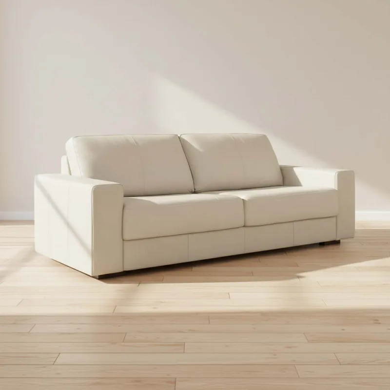 Sillón 3 Cuerpos Cuero-100-natural Natural-beige Texas Crema en Beige - Sillones y sofás, Uruguay | Divino