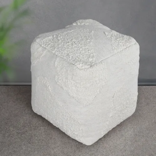 Pouf Balknap Lana Lana Natural - Textiles, Uruguay | Divino