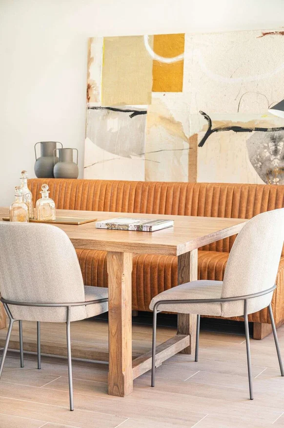 SILLON DE COMEDOR FERRARO - CUERO ITALIANO CARAMELO - 2.13 MTS en Marrón - Sillones y sofás, Uruguay | La Iberica, vista 2