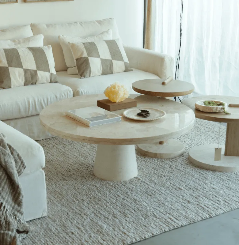 MESA CENTRO CESAR MARMOL en Beige - Mesas de living, Uruguay | Masinfinito Casa