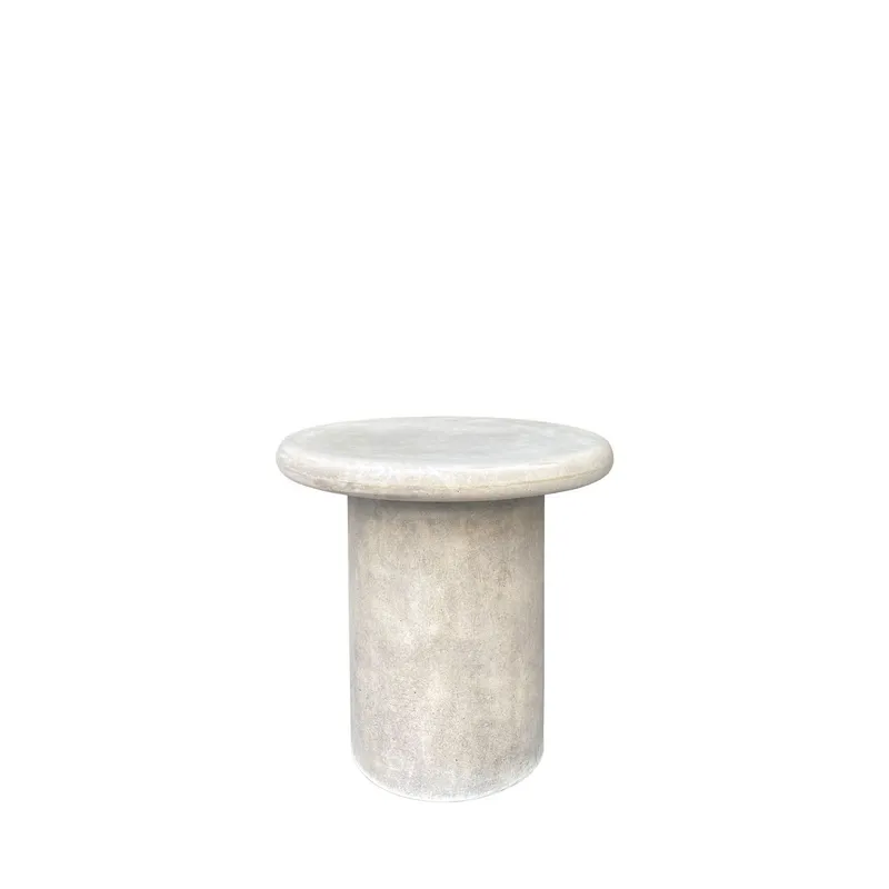 MESA LATERAL REDONDA CEMENTO 50X53 WEATHERED CREAM en Gris - Muebles para el exterior, Uruguay | Masinfinito Casa