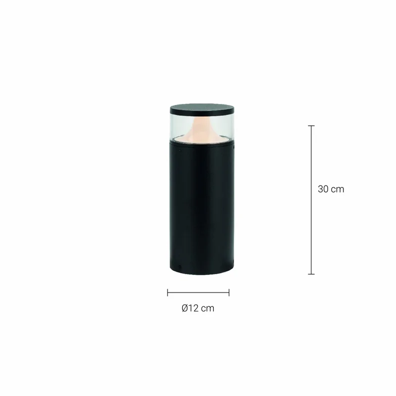 Luminaria Bolardo Exterior 9W Kane 30cm Negro en Negro - Lámparas de pie, Uruguay | Unilux, vista 3