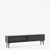 Mueble TV Lenon 200 x 57 cm de madera maciza y - chapa de roble negro en Negro - Muebles para TV, Uruguay | Kavehome, vista 1 de 8