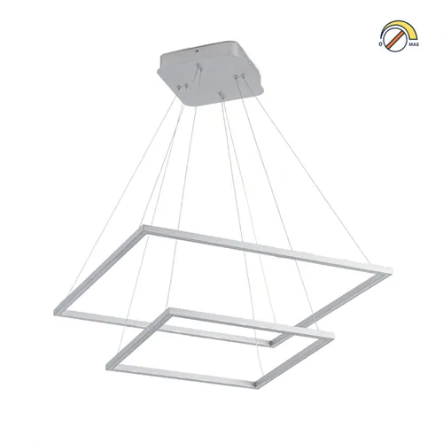 Colgante led dos Marcos 60 + 40cm 70W Dimerizable Plata en Plateado - Lámparas colgantes, Uruguay | Iluminica