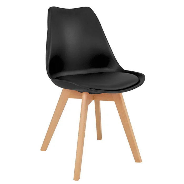 Silla De Comedor Polipropileno-y-madera Negro Estilo Eames en Negro - Sillas, Uruguay | Divino, vista 2