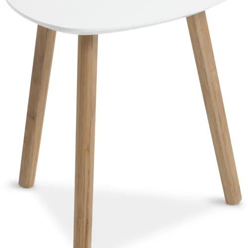 Mesa auxiliar TAPS 40x40 blanco/bambú en Beige - Mesas de arrimo, Uruguay | JYSK