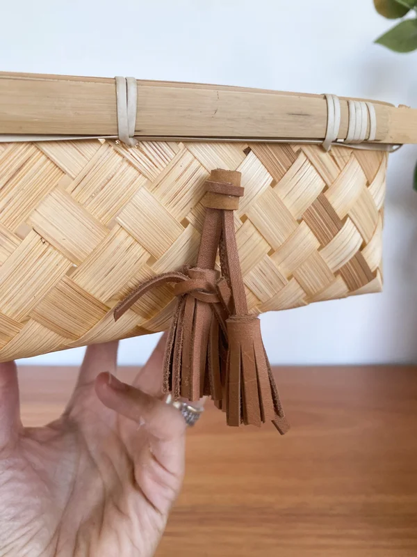 Panera de fibras con fleco en Madera natural - Canastos, Uruguay | Dreams On Time, vista 6