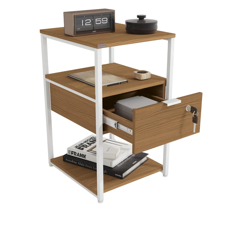 Estante Auxiliar Con Cerradura - Linea Industrial en Madera natural - Bibliotecas, Uruguay | Balton, vista 10