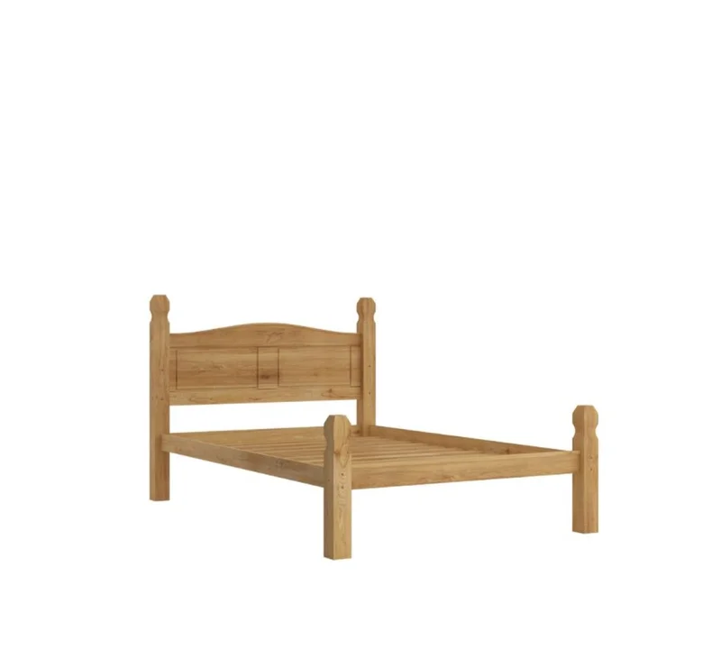 Cama 2 Plazas Madera Maciza Linea Mexicana - Natural en Madera natural - Dormitorio, Uruguay | Rústico Hogar, vista 1 de 2