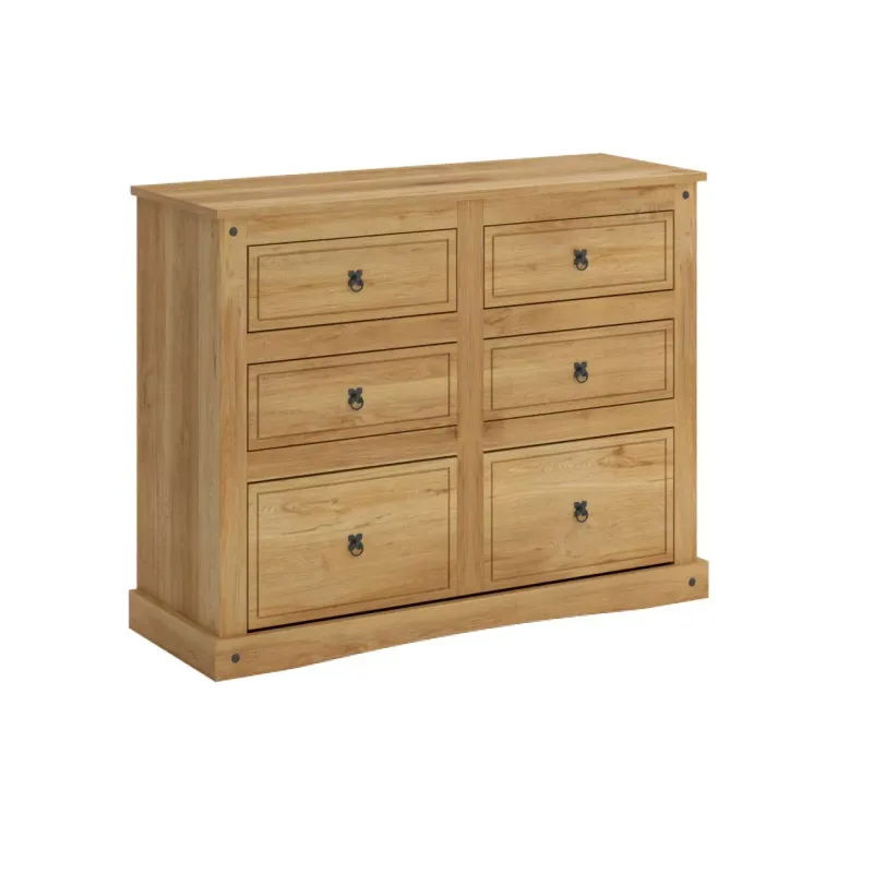 Cómoda 6 Cajones - Madera maciza - línea méxico en Madera natural - Roperos y placares, Uruguay | Concetto Casa