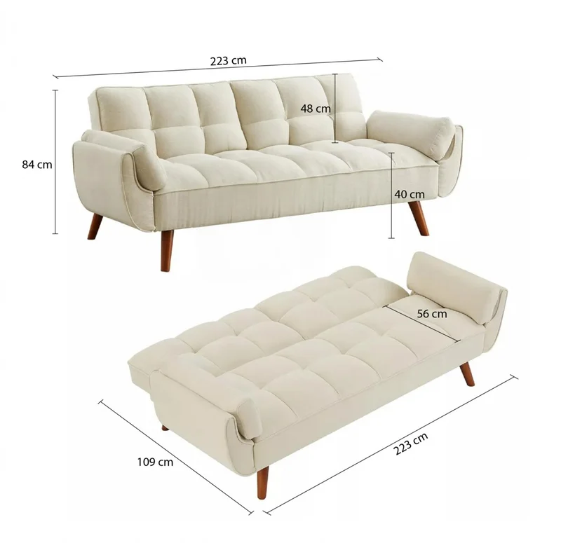 Sillón Cama 3 Cuerpos Retráctil - Frida - Gris en Gris - Sillones y sofás, Uruguay | Rústico Hogar, vista 5