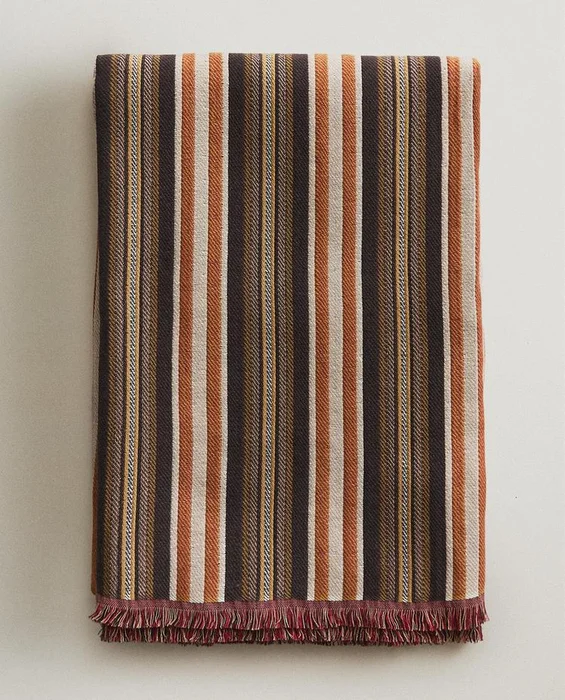 MANTA ALGODÓN RAYAS en Multicolor - Textiles, Uruguay | Zara Home