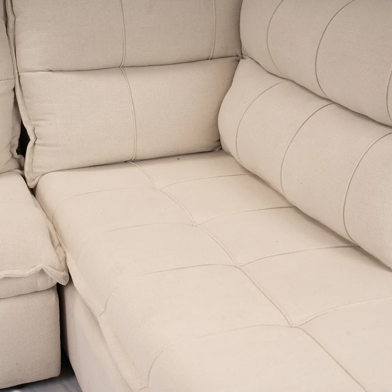 Sillón 5 Cuerpos con Chaise Retráctil y Reclinable - Cesky - Beige Izquierdo en Gris - Sillones y sofás, Uruguay | Rústico Hogar, vista 5
